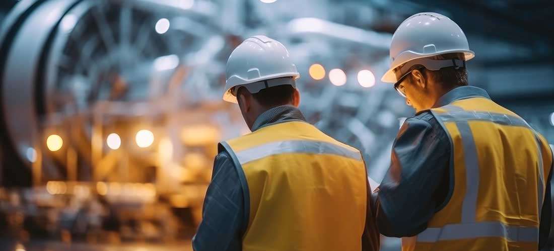 Zwei Ingenieure bei der Kontrolle Zwei Ingenieure bei der Kontrolle